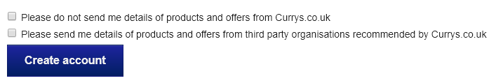 Curry's opt-in showing a double negative