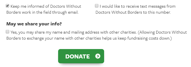 Doctor's without Borders site explaining why opting in is a good thing